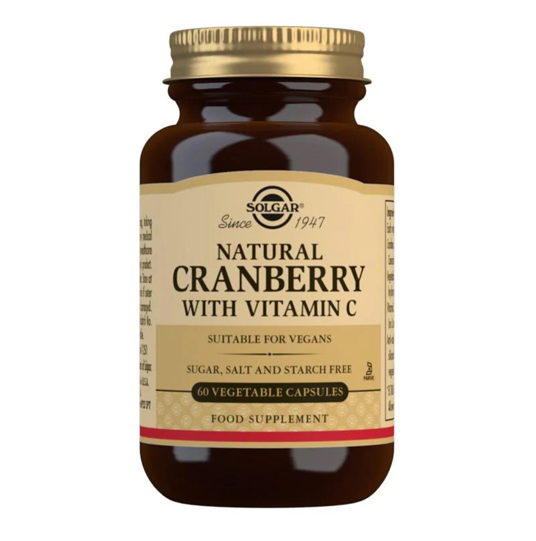 Solgar Natural Cranberry with Vitamin C 60 Vegecaps image 0